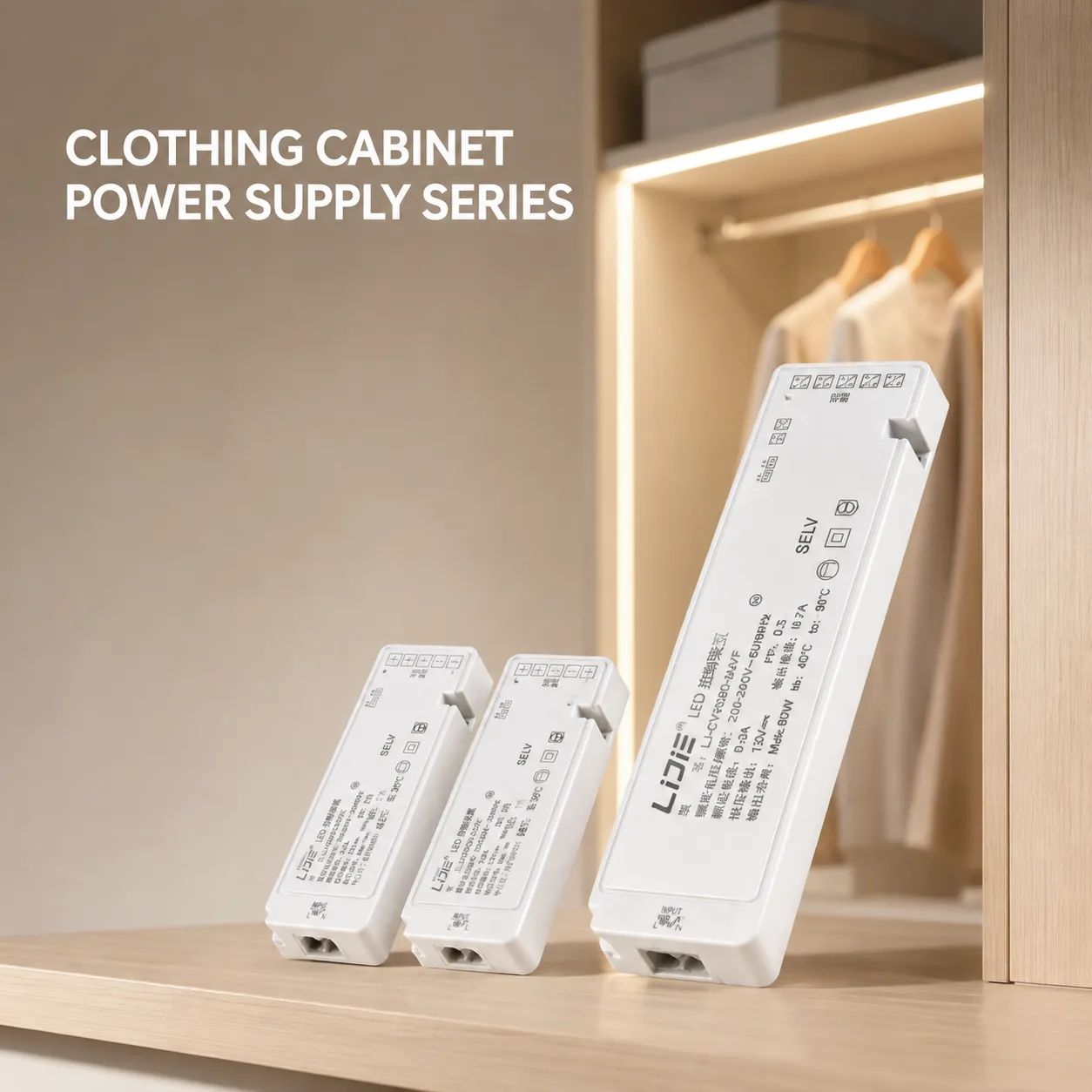 LiJie white clothing cabinet power supply series for wardrobe LED lighting