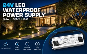 LiJie 100W 24V IP67 waterproof LED power supply LJ-L10RZ24-100A