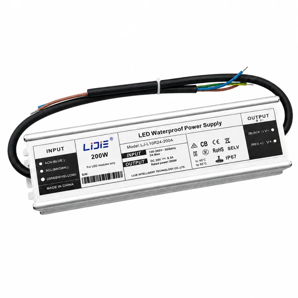 LiJie 100W 24V IP67 waterproof LED power supply LJ-L10RZ24-100A