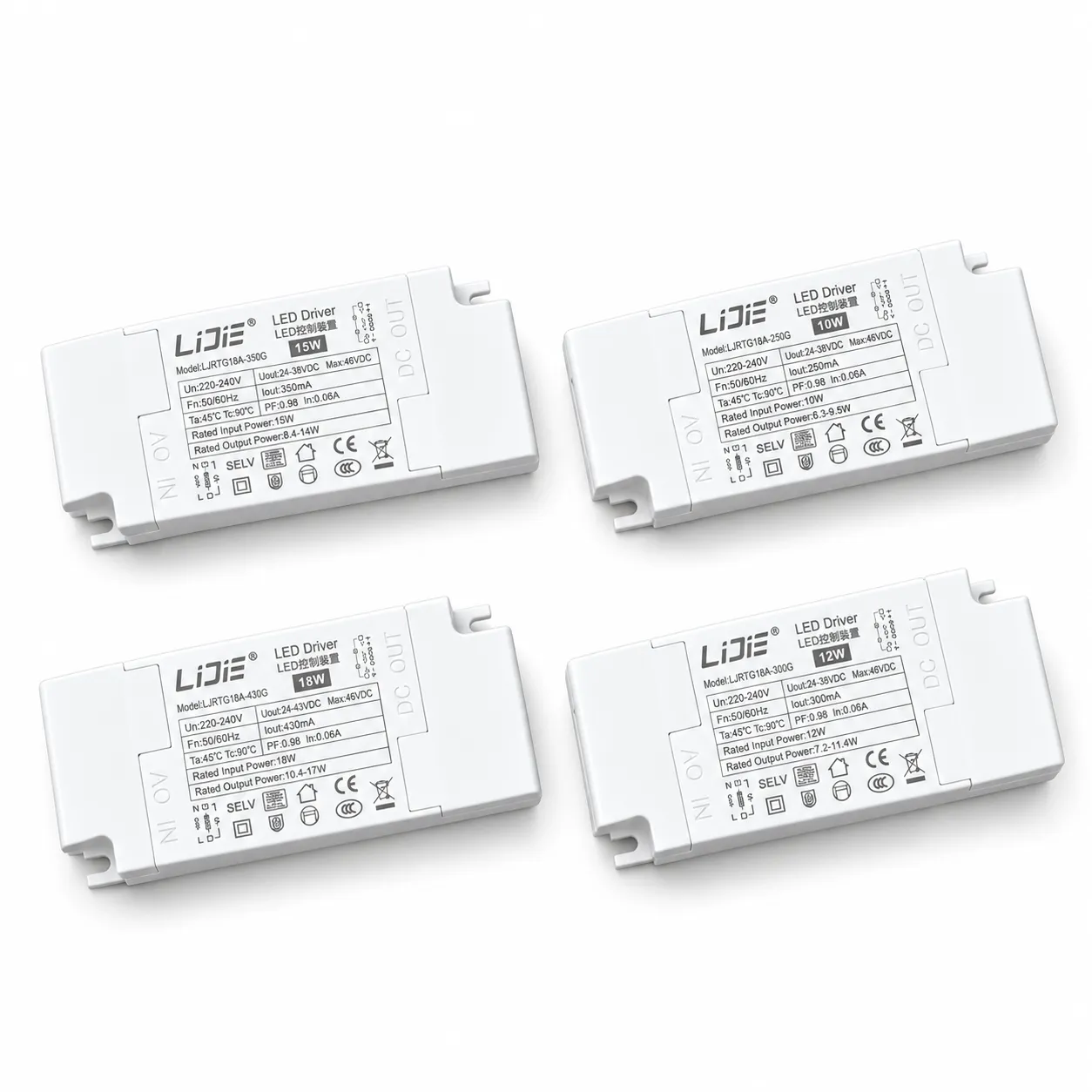 LiJie DRIVE POWER SUPPLY Series 10W 12W 15W and 18W LED drivers
