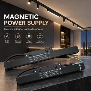 LIJIE magnetic power supply for 48V magnetic track lighting in modern commercial lighting applications